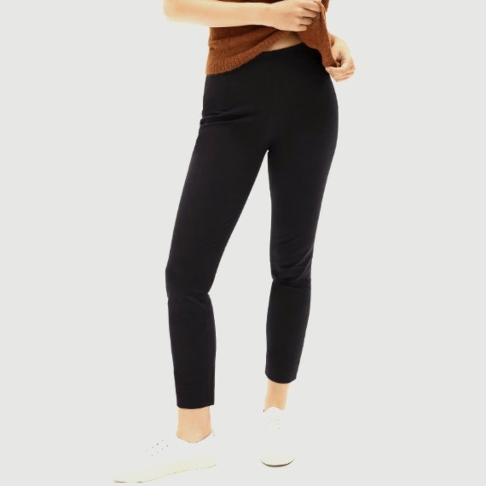 Everlane Side-Zip Stretch Cotton Work Pant, size 2, black